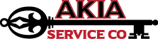 AKIA-Services logo - Black key with red type