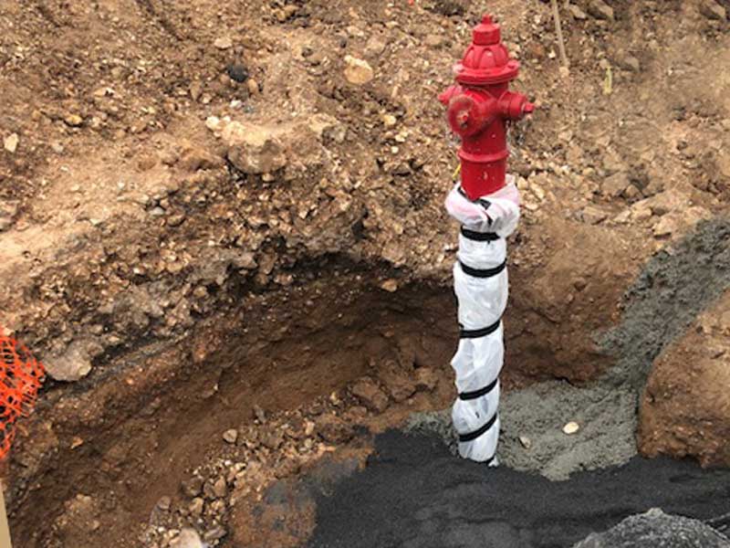 New installlation of a fire hydrant